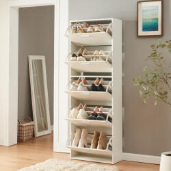 [en. casa] Pantofar alb Sykkylven cu 5 clapete, 169x60x24 cm, [en. casa] (88502510) Pantofar