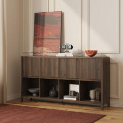 [en. casa] Comoda living Lukkodso 77x145x30 cm, finisaj nuc, 8 compartimente (90155285) Comoda