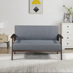 [en. casa] Canapea 2 locuri Kinda, tapitata, gri, 121x69x75 cm (87114490) Canapea