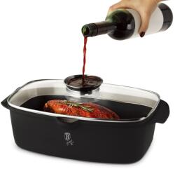 Berlinger Haus Oala roaster pentru cuptor 6L Black Berlinger Haus, capac cu strecuratoare integrata, antiaderenta, compatibila inductie