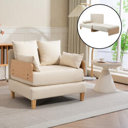 [en. casa] Fotoliu extensibil 1 loc Seinlus bej cu perne, 81x88x68 cm (88640797) Canapea