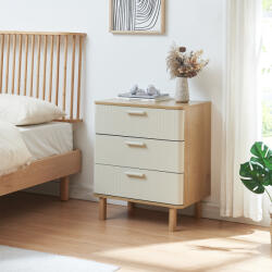 [en. casa] Comoda Ferrersp cu 3 sertare, stejar si nisip, 70x60x40 cm (89953045) Comoda