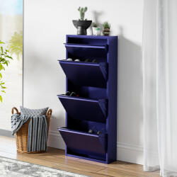 [en. casa] Pantofar metalic Sokndal cu 4 clapete, albastru nocturn, 118 x 50 x 15 cm (89551916) Pantofar