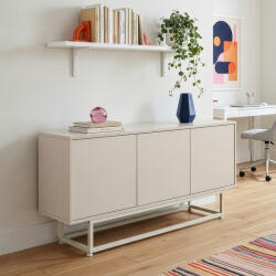 [en. casa] Comoda TV Boxholm 120x30x55 cm, culoare nisip, 3 usi, [en. casa] (90397023) Comoda