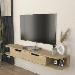 [en. casa] Comoda TV suspendata Karjali 150 cm, aspect stejar, [en. casa] (88933683)