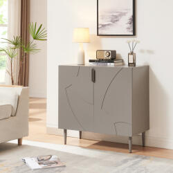 [en. casa] Comoda tip sideboard Starvili cu 2 usi, gri, 75x76x38 cm (89057954) Comoda