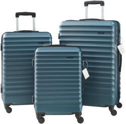 [pro. tec] Set 3 trolere de calatorie Pona ABS albastre cu TSA si 4 roti (88522874)