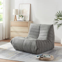[en. casa] Fotoliu de podea Kodsø gri 75x90x100 cm din microfibra (88634879)