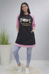  Csinos Cool feliratos tunika (fekete-rózsaszín) (148756)