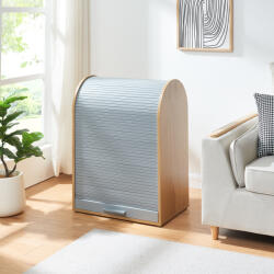 [en. casa] Dulap cu usa rulou Kavlinge 80x60x40 cm, bambus si gri (88316139) Comoda