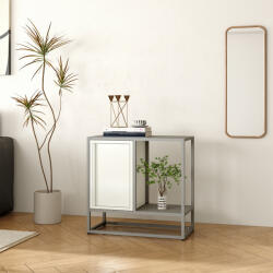 [en. casa] Bufet metalic Burlöv gri/alb cu raft deschis si usa, 70x72x35 cm (88567566) Comoda