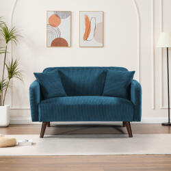 [en. casa] Canapea 2 locuri Midt, din cord albastru, 132x70x81 cm, [en. casa] (87114489) Canapea