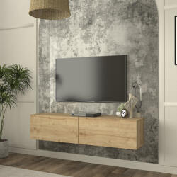 [en. casa] Comoda TV suspendata Nolven 135x32x30 cm, finisaj stejar (90382533)