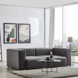 [en. casa] Canapea 2 locuri Suldal neagra, din imitatie de piele întoarsa (87537675) Canapea