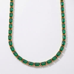 KÁRPÁTHY ékszer Crystal Luxe aranyozott nyaklánc, smaragdzöld