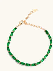 KÁRPÁTHY ékszer Crystal Luxe Slim aranyozott karkötő, smaragdzöld