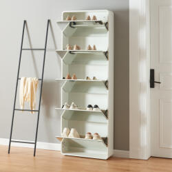 [en. casa] Pantofar cu oglinda Aure, 5 clape, 180x63x20 cm, alb, [en. casa] (86373464) Pantofar