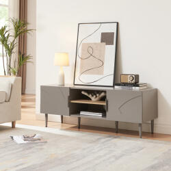 [en. casa] Comoda TV Starvili cu 2 usi, 120x40x45 cm, gri, [en. casa] (89057948)