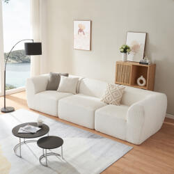 [en. casa] Canapea modulara 3 locuri Hurvas, bouclé crem, 313 x 108 cm (88853716) Canapea