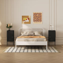 [en. casa] Set 2 noptiere metalice negre cu cheie, stanga/dreapta, Hausjarvi (90009189)