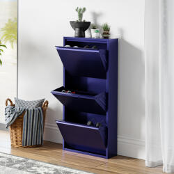 [en. casa] Pantofar metalic Sokndal cu 3 clapete, albastru închis, 104x50x15 cm (89551917) Pantofar