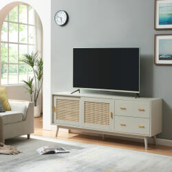 [en. casa] Comoda TV Susa cu front din poliratan, 160x40x65 cm, bej (89240989)