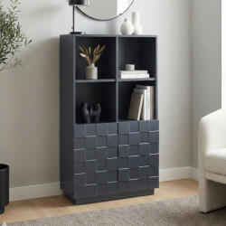 [en. casa] Comoda highboard gri închis cu 2 usi si rafturi, 118x64x30 cm (90354373) Comoda