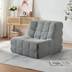 [en. casa] Fotoliu de podea ergonomic gri 75x90x100 cm, textil, Koskyvn (88634891)