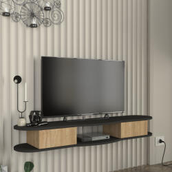 [en. casa] Comoda TV suspendata Nyskiri 150x35x19 cm antracit si stejar (88933684)