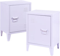 [en. casa] Set 2 noptiere metalice Inari lila cu usa stanga/dreapta, 57 x 40 x 30 cm (87667907)