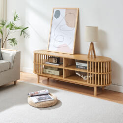 [en. casa] Comoda TV Jarvenpaa 140x40x50 cm din bambus natural, 4 rafturi (88316140)