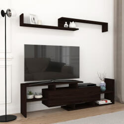 [en. casa] Comoda TV Liksefte cu raft de perete, 154x28x42 cm, neagra (88850198)
