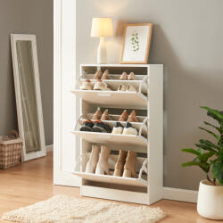 [en. casa] Pantofar Sykkylven alb cu 3 clapete, 103x60x24 cm, pentru 12 perechi (88502506) Pantofar