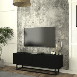 [en. casa] Comoda TV Verpsboga 135 cm, neagra, cu front 3D si 2 usi (90433288)