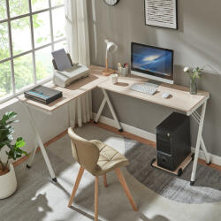 [en. casa] Birou de colt în L Tarielarg cu suport PC, aspect stejar, 158x120x75 cm (88506717)