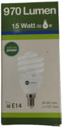  Green Power Energiatakarékos Spirál Izzó - E14, 15W (75W)
