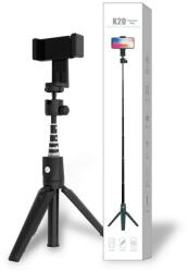 Jmary K20 Bluetooth 4.0 Szelfibot Tripod Állvánnyal és Távirányítóval Fekete