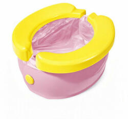  Összecsukható utazó bili gyerekeknek, 1-5 éves korig, ABS+PP+szilikon, 20x21x10 cm - rózsaszín