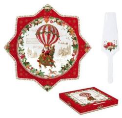 Easy Life-Nuova Porcelán tortatál, lapáttal 32cm, dobozban, Christmas Memories (ZV-8____1544133218)
