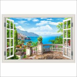 Blueback MAT Photo Wallpaper Window Village Italy, terasz, nagy, 135 x 90 cm (BBIMG7244)
