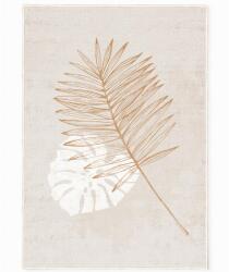 Oyo home Oyo Concept szőnyeg, 100% poliészter, 80x140cm, krémszínű levélmintás (SL_RUG20_146EK_M.80x140)