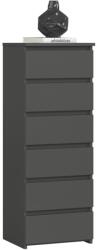 Brius Comoda 6 sertare pal laminat glisiere metalice, 40x35x109 cm, depozitare generoasa, gri (AK-52851061) Comoda
