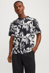 JACK & JONES Jack & Jones, Virágmintás póló, Fehér, Koptatott fekete, S (12249329-BLACK-S)
