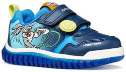 GEOX pantofi sport pentru băieți cu curele luminoase cu velcro - Looney Tunes albastru închis/azur (14C128)