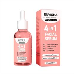 Envisha 4 az 1-ben arcszérum, hialuronsav 10%, niacinamid 5%, C-vitamin 30%, E-vitamin 10%, 30 ml (1440)