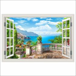 Blueback MAT Photo Wallpaper Window Village Italy, terasz, nagy, 150 x 100 cm (BBIMG7291)