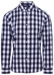 Premier Női Mulligan mintás ing PR350, fehér, tengerészkék, S (pr350wh/nv-s)