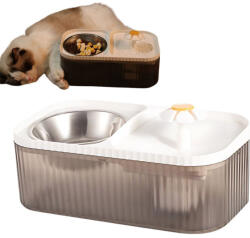  Kisállat Etető Tál Szökőkút Itatóval - Fehér