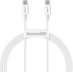 Baseus Cablu pentru incarcare si transfer de date Baseus Superior, 2x USB Type-C, 100W, 1m, Alb