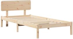 vidaXL Ágykeret fejtámlával Természetes 100 x 200 cm Tömör fenyőfa (872119 VidaXL) (872119 VidaXL)